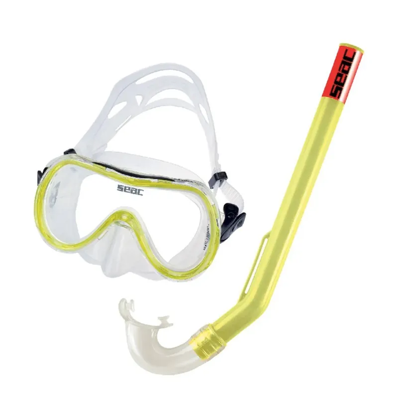 Geprüft Snorkeling Set Salina Md Slt Z Piccolo Clear-Yellow Seac 9462Y