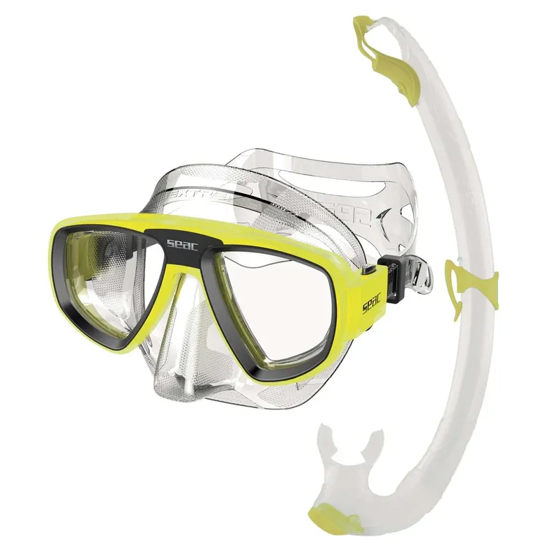 Markenprodukt Snorkeling Set Extreme With Valve Clear-Yellow Seac 89-42Y