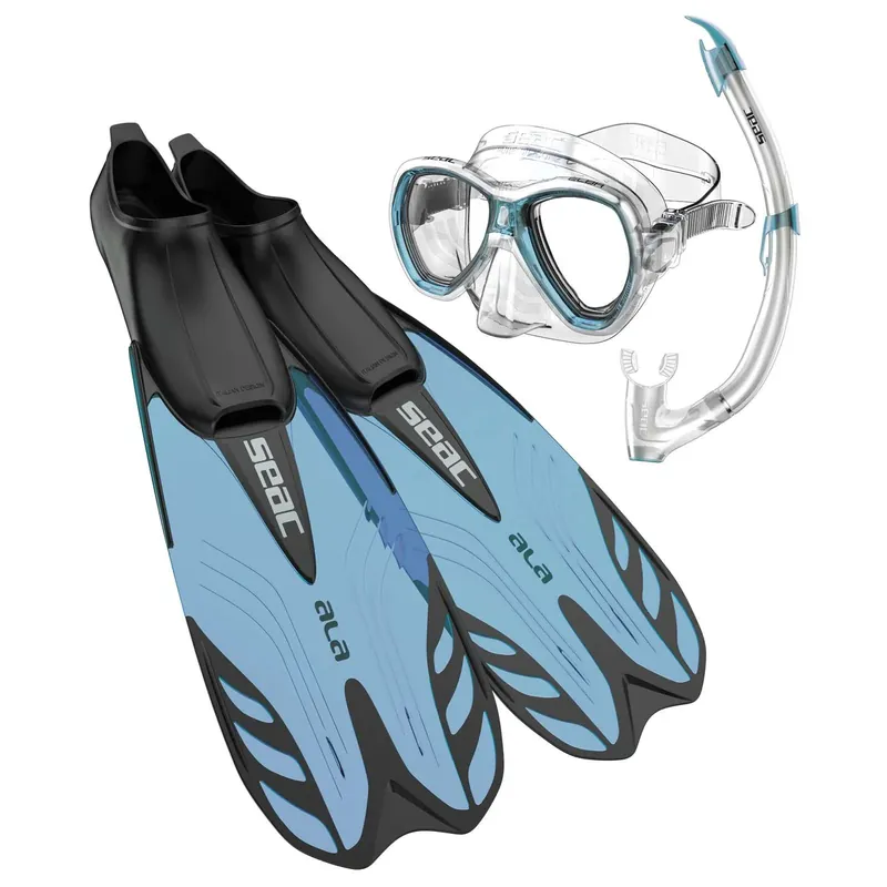 Geprüft Snorkeling Set Tris Ala Aquamarine 44-45 Seac 89-25AZ-44-45