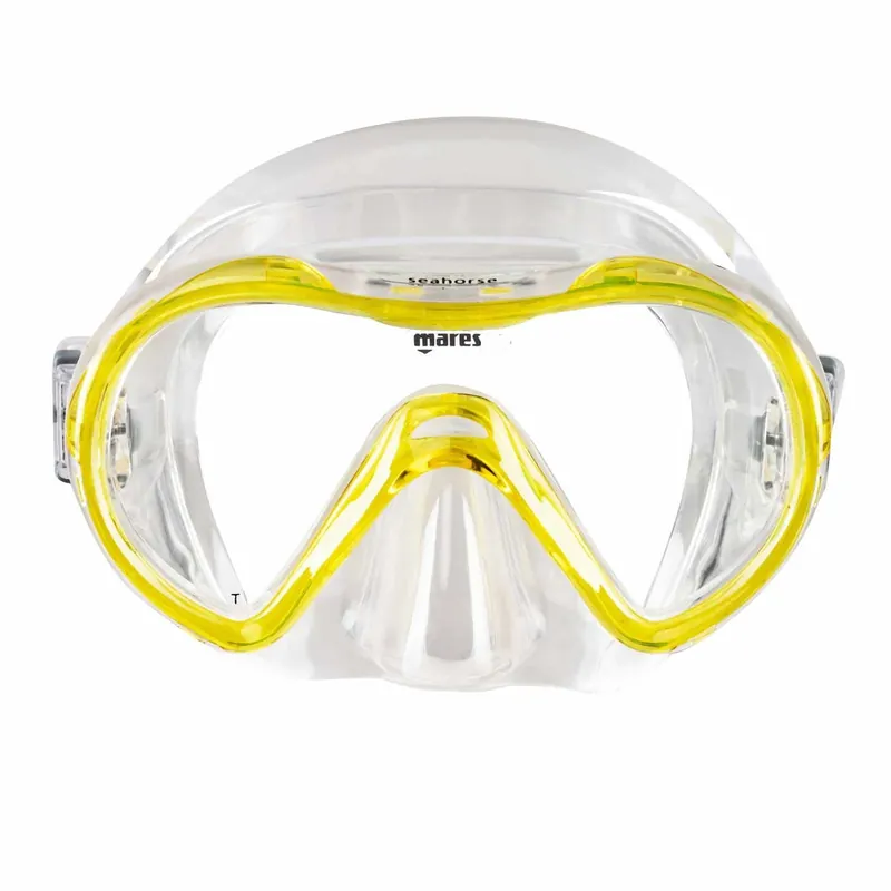 Markenware Snorkeling Mask Seahorse Kids Reflex-Yellow-Clear 8-14 Years Mares 411241GURYLCL
