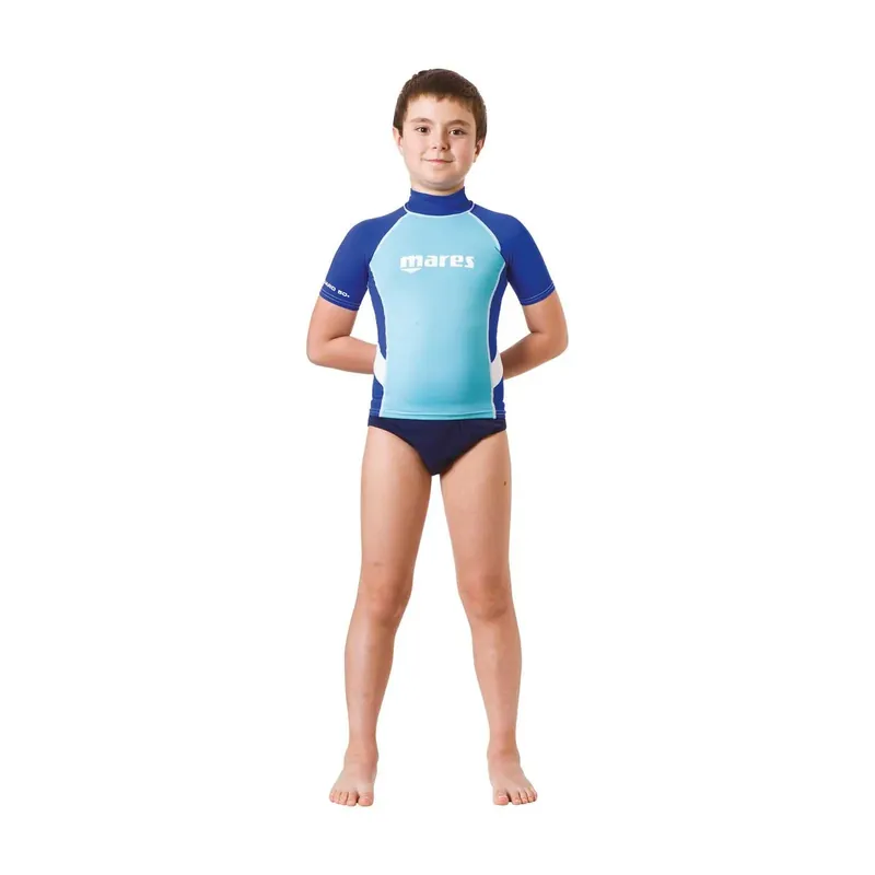 Rash Guard Kids Boy Short Sleeve Blue L-11-12 Years Mares 412506LBL Begrenztes Angebot