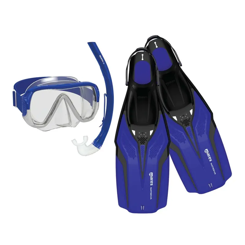 Letzte Chance Snorkeling Set Nateeva Keewee Blue S-M Mares 410757SPBLSM