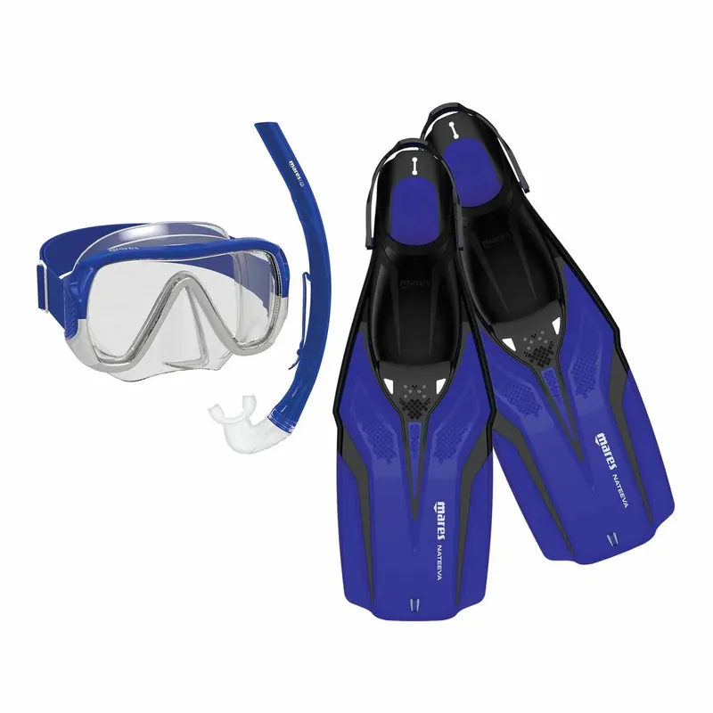 Snorkeling Set Nateeva Keewee Blue M-L Mares 410757SPBLML Ausverkauf