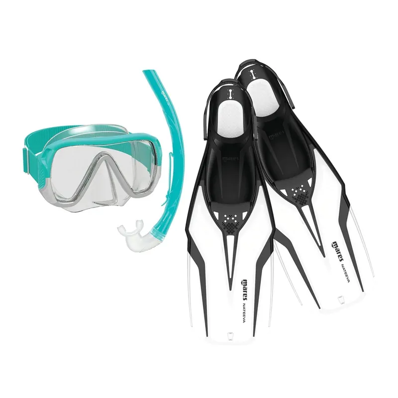 Snorkeling Set Nateeva Keewee White M-L Mares 410757SPWHML Sonderangebot