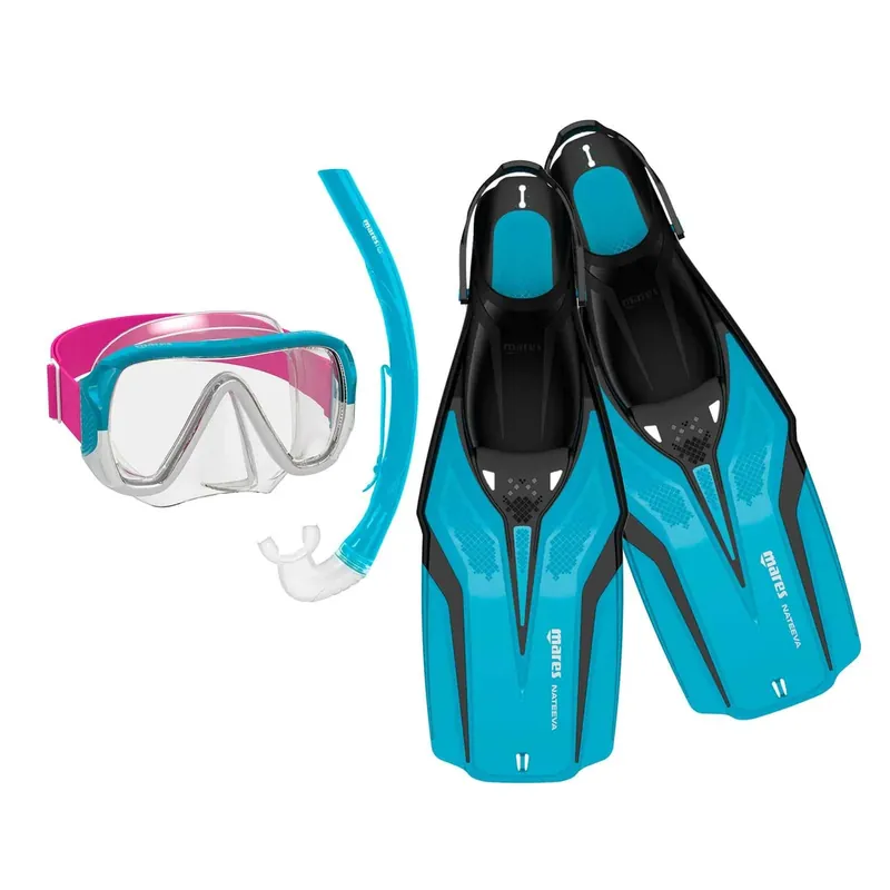 Snorkeling Set Nateeva Keewee Kids Aqua XS 4-14 Years Mares 410758SPAQXS Highlight