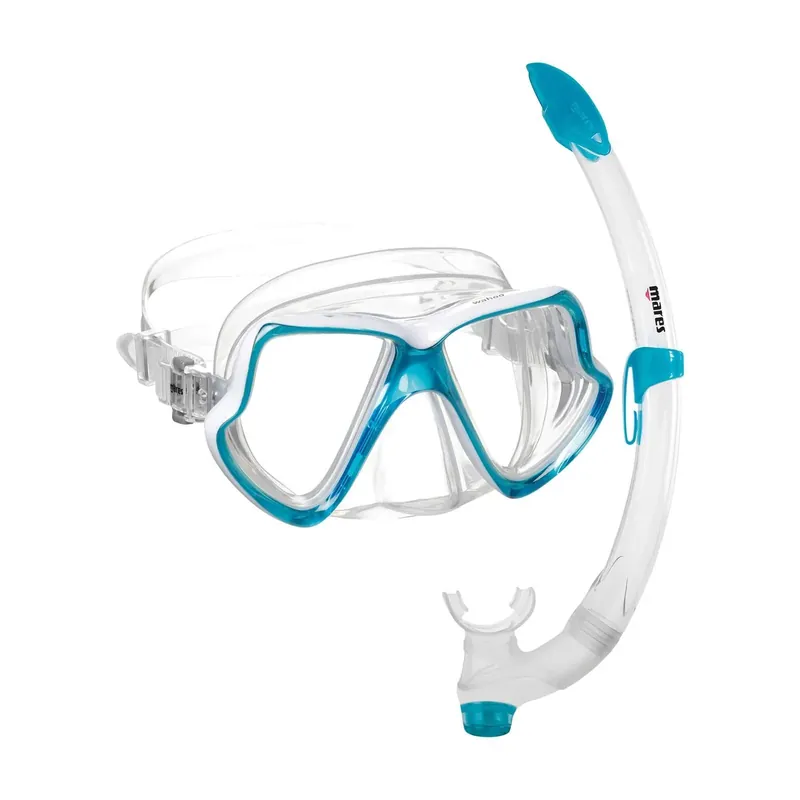 Billig Snorkeling Combo Wahoo Aqua-White-Clear Mares 411745SFAQWCL