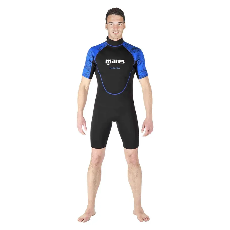Zertifiziert Snorkeling Wetsuit Shorty Manta Man Black-Blue Size 6 Mares 412458S6