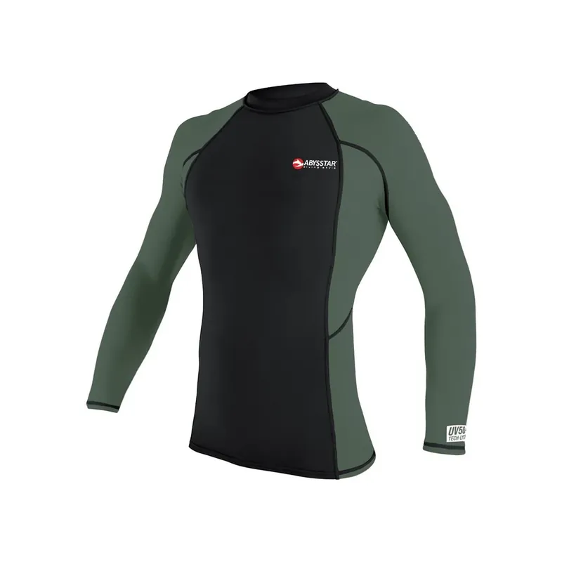 Swimming T-Shirt Malibu Lycra Long Sleeve Man Black-Green XL Abysstar 64054 Markenprodukt