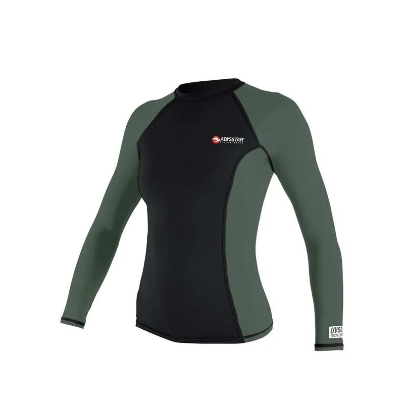Swimming T-Shirt Malibu Lycra Long Sleeve Woman Black-Green S Abysstar 64061 Preiswert