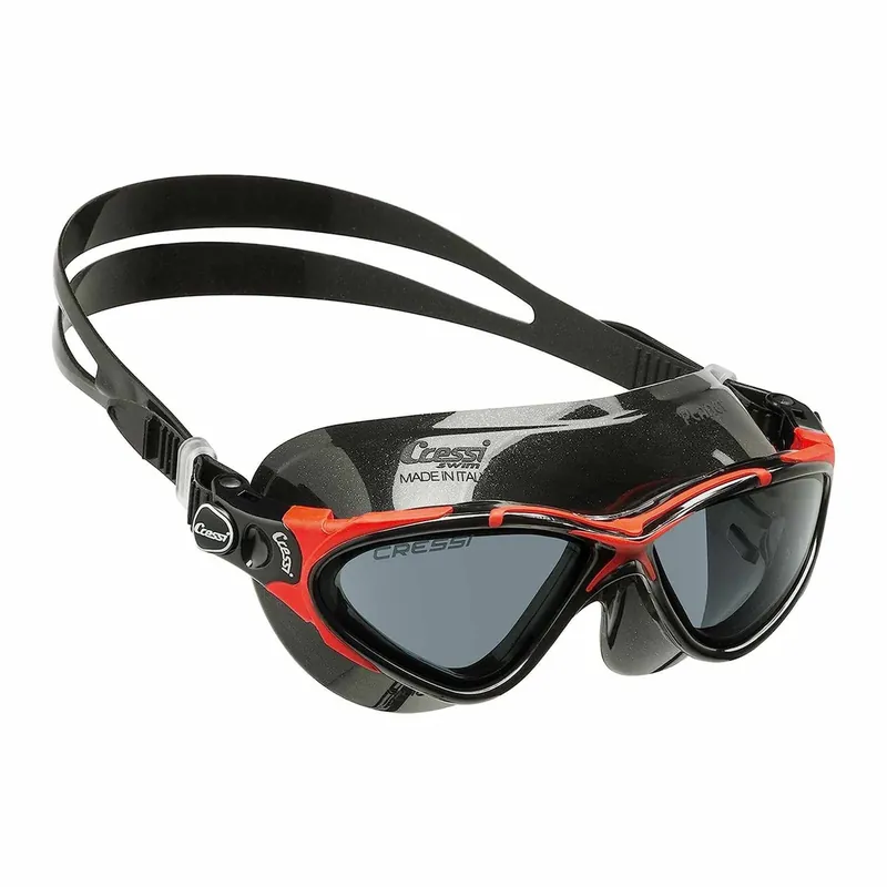 Swimming Mask Planet Dark-Black-Red Smoked Lenses Cressi DE202758 Echt