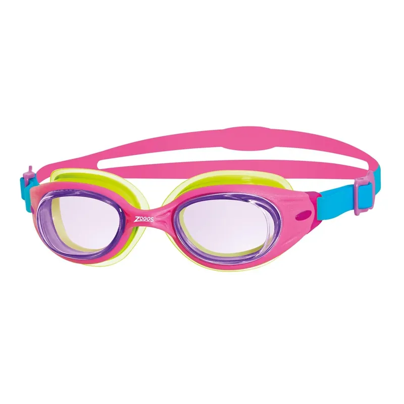 Swimming Goggles Little Sonic Air Kids Pink-Green Tinted-Purple Lenses Zoggs 461418PKGNTPU Kracherpreis