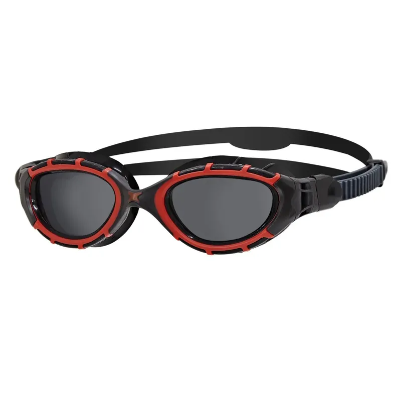 Highlight Swimming Goggles Predator Flex Polarised Black-Red-Smoke Regular Zoggs 461043BKRDPSMR