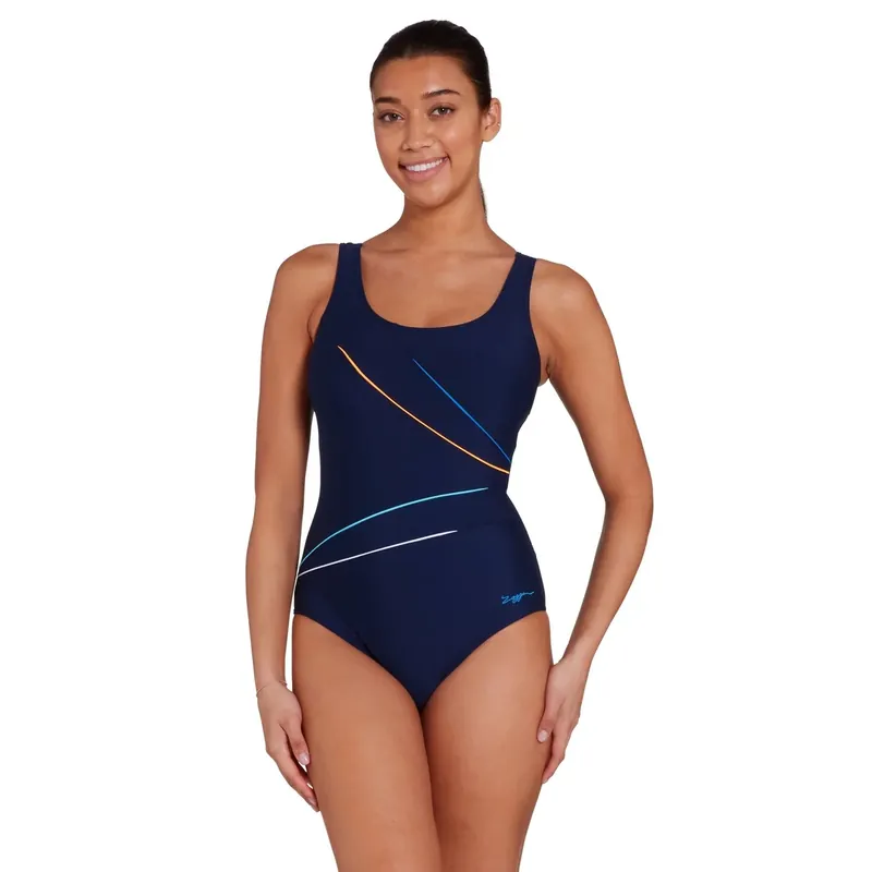 One Piece Swimsuit Adjustable Macmaster Scoopback Spatial Size 42 Zoggs 462412SPAT42 Nur Für Kurze Zeit