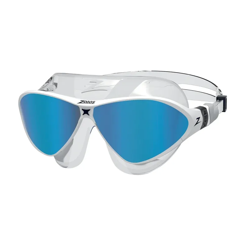 Swimming Mask Horizon Flex Titanium Clear-White Mirrored-Blue Lenses Zoggs 461109CLWHMBL Top-Seller