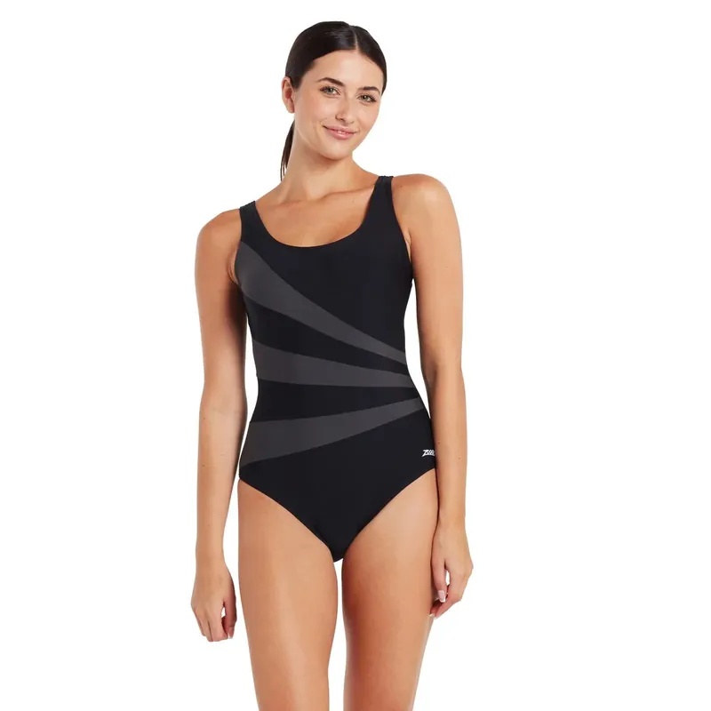 One Piece Swimsuit Sandon Adjustable Scoopback Women Black Size 36-M Zoggs 462586BK36 Abverkauf