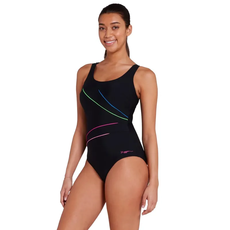 Bestseller One Piece Swimsuit Adjustable Macmaster Scoopback Prism Geo Size 42 Zoggs 462412PRIS42