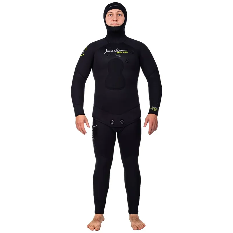 Spearfishing Full Wetsuit Skiff Pro Man 7mm Black Size L Marlin 215453 Top-Angebot