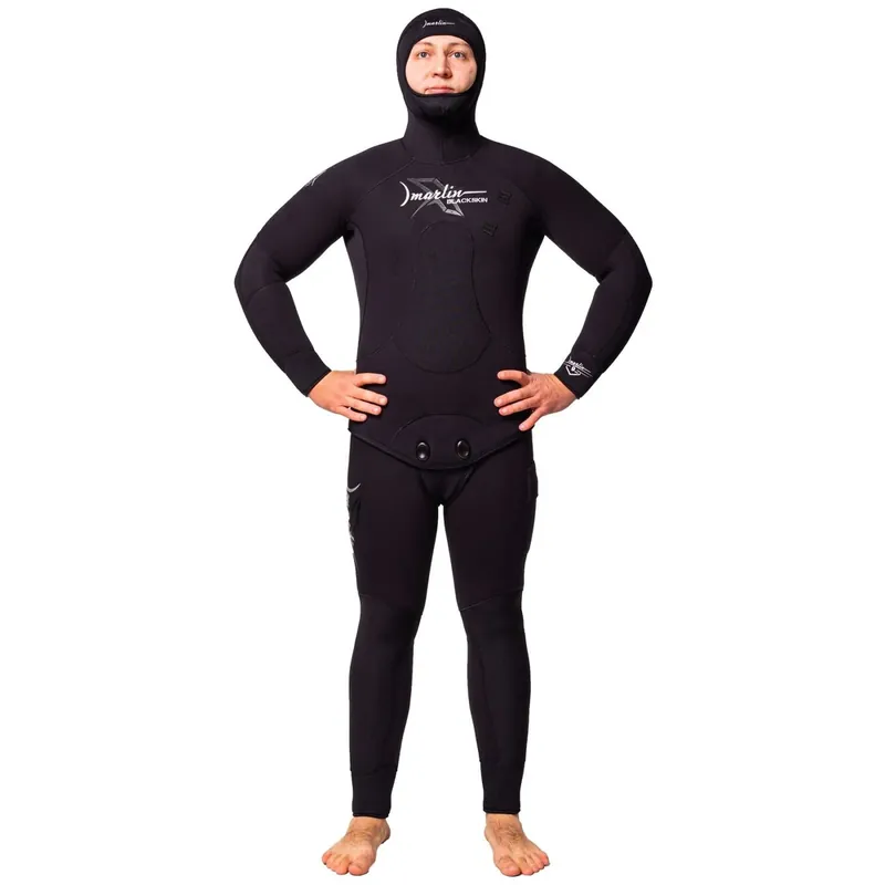 Spearfishing Full Wetsuit Blackskin Man 5mm Black Size L Marlin 10952 Knallerangebot