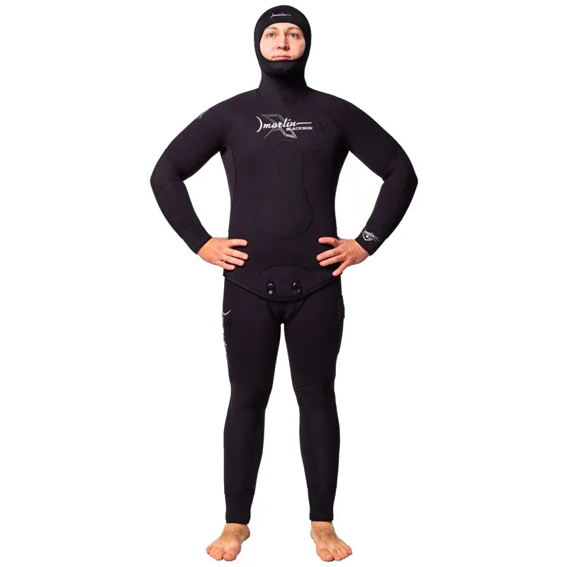 Letzte Chance Spearfishing Full Wetsuit Blackskin Man 7mm Black Size XXL Marlin 10966