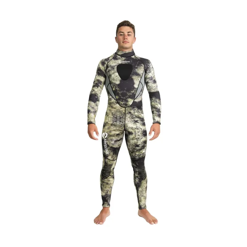 Spearfishing Full Wetsuit Sidney Man 2,5mm Camo-Green-Beige XL Abysstar 69743 Sale