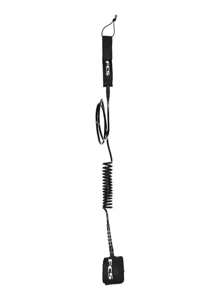 FCS SUP Regular Premium SPIRAL ANKLE LEASH 9‘0" 7mm Black Expressversand