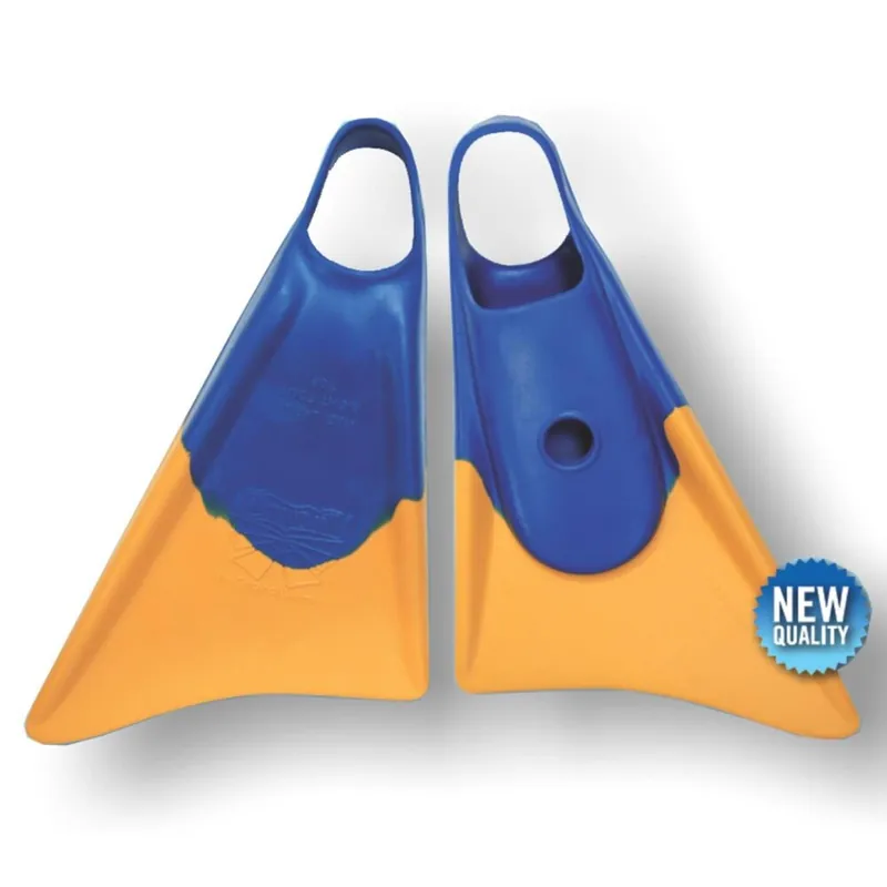 Bodyboard Flossen CHURCHILL Makapuu L Blau Gelb Aktuell