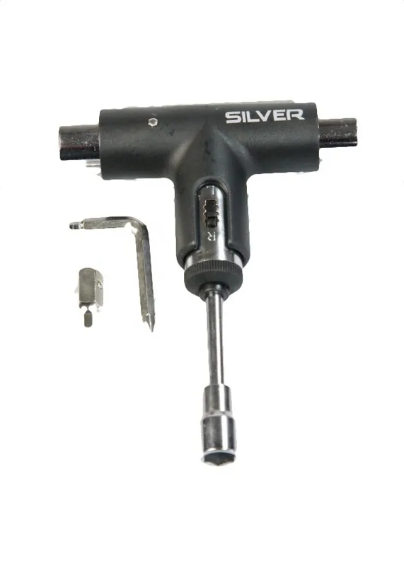 Silver Skate Longboard Tool Pro Black / Silver Steel Geprüft