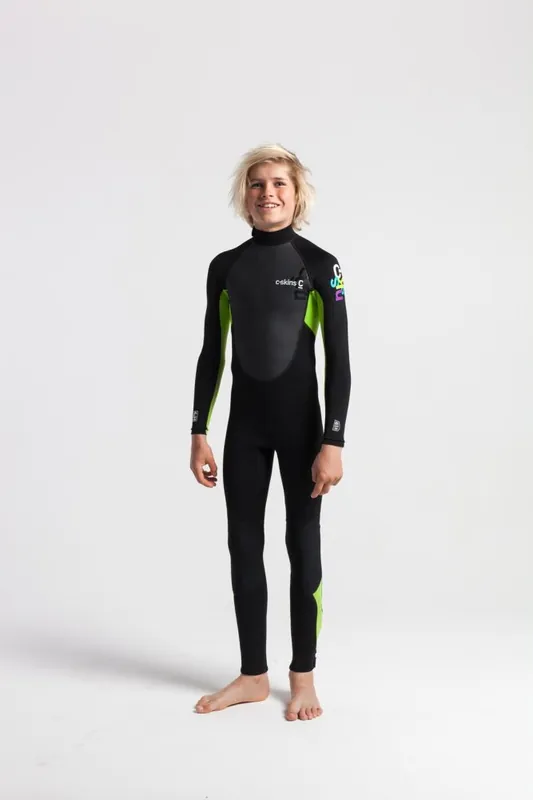 Wochenendangebot C-Skins ELEMENT Junior Steamer 3/2 Neoprenanzug Black / Lime M