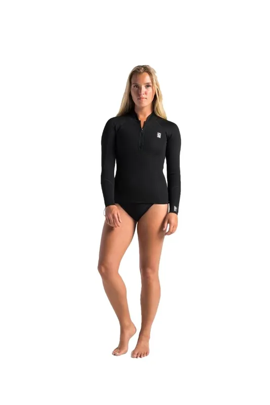 Geprüft C-Skins Solace 1,5mm Flatlock LS Vest Women Black S (UK8/US6)