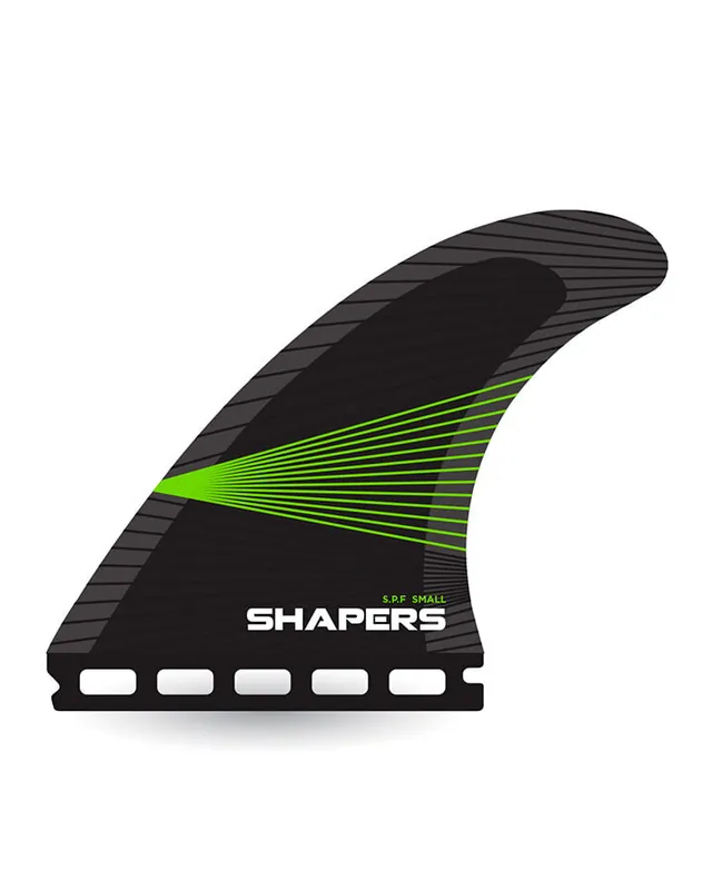 Shapers Fins Small AirLite Tri-Fin Set Black/Green Jetzt Kaufen