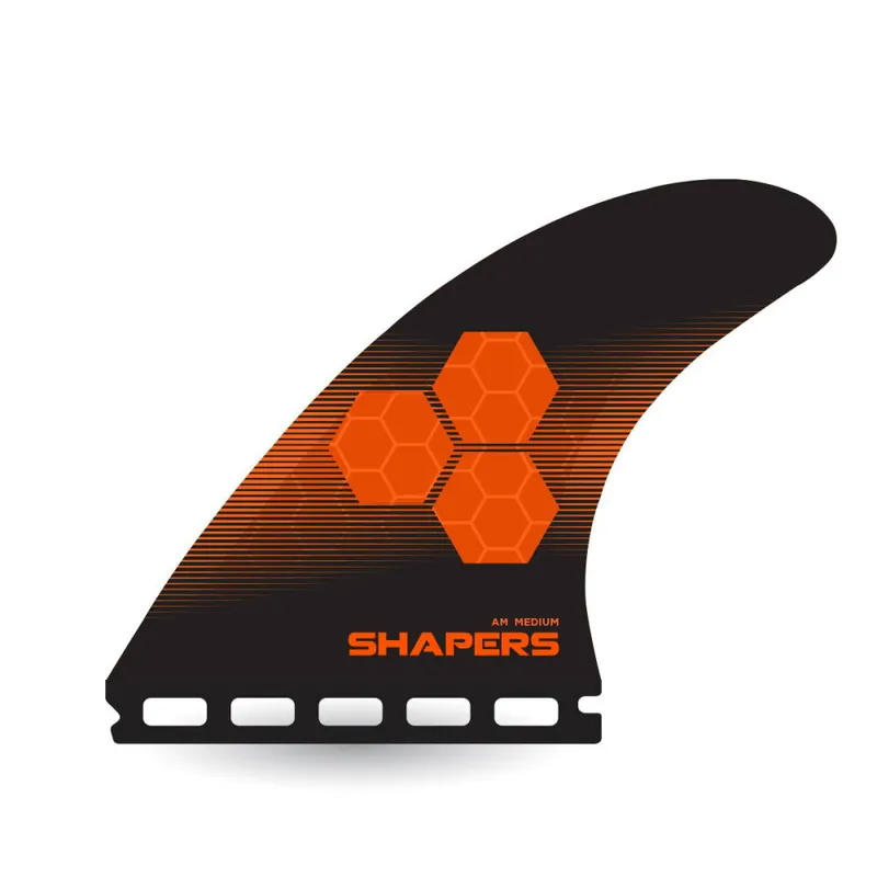 Shapers Fins Medium CoreLite Tri-Fin Set Black/Orange Billig