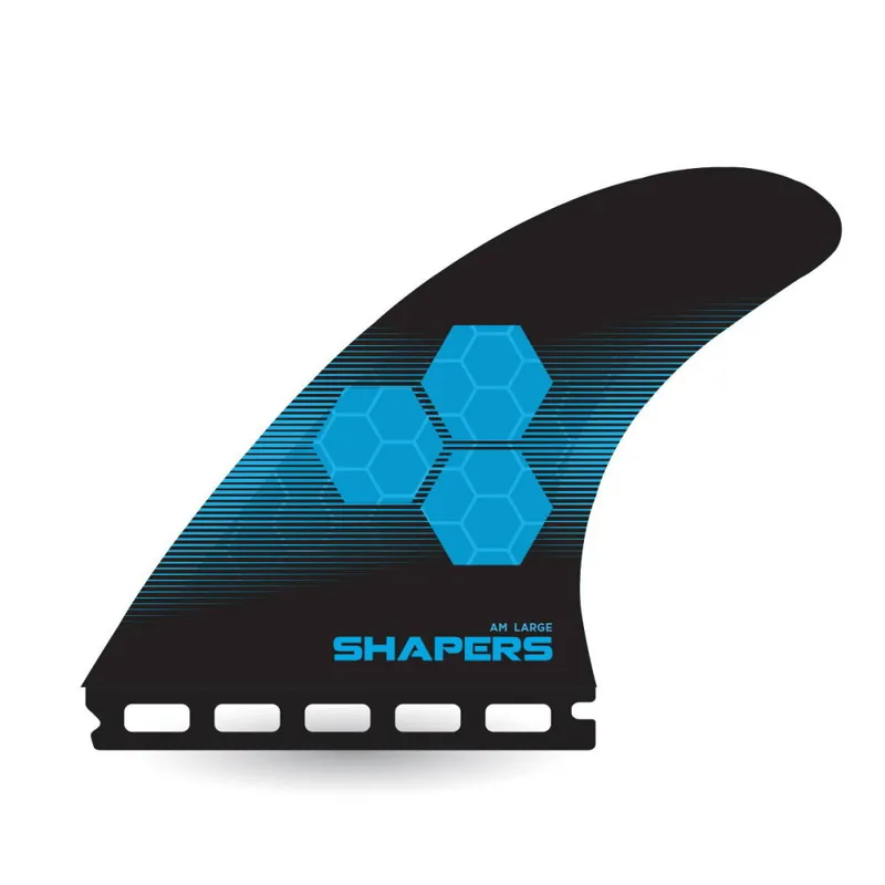 Shapers Fins Large CoreLite Tri-Fin Set Black/Blue Must-Have