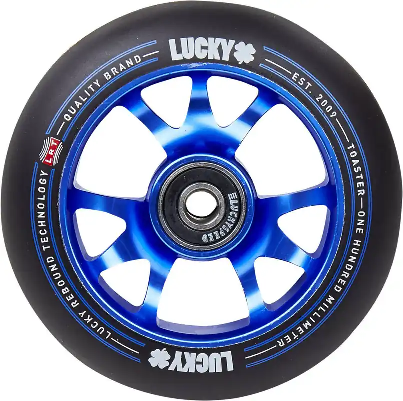 Schnäppchen Lucky Toaster 100mm Stunt Scooter Rolle Schwarz/Blau