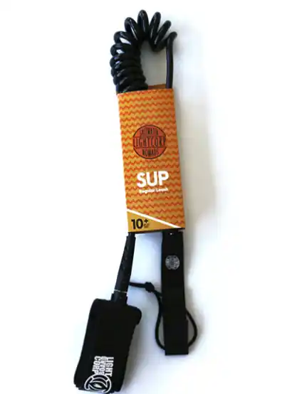 Light Corp SUP Spiral Coil Leash 9mm 10‘0" Black Heißes Angebot