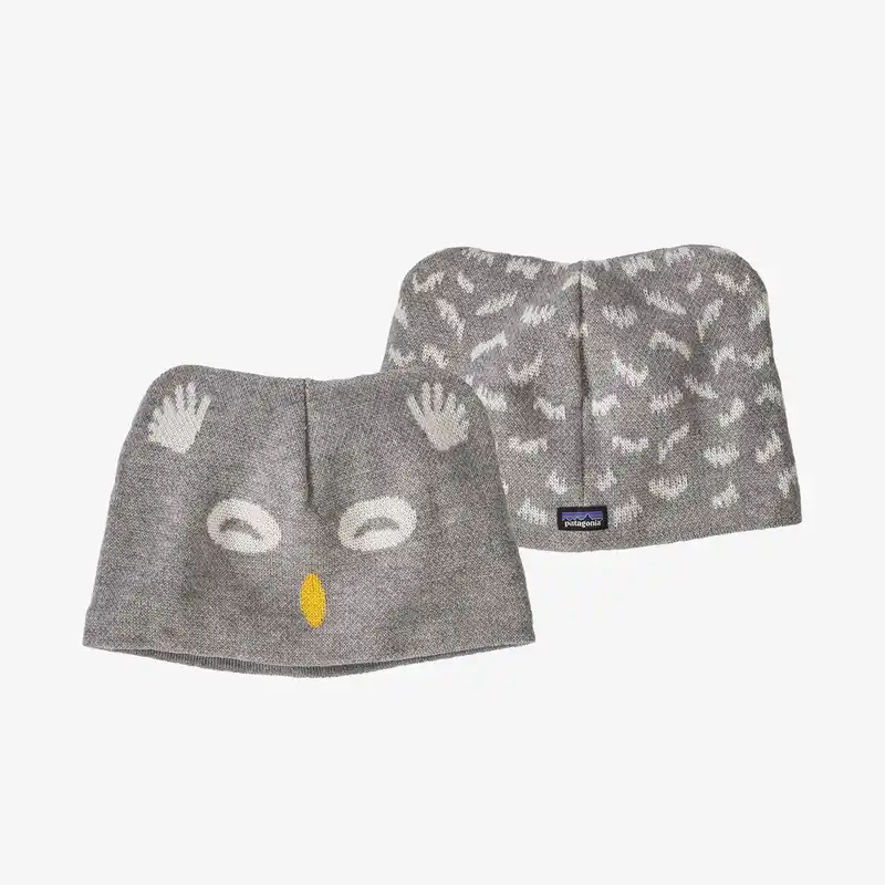 Aktuell Patagonia Baby Animal Friends Beanie Owl Drifter Grey 6-12 Monate