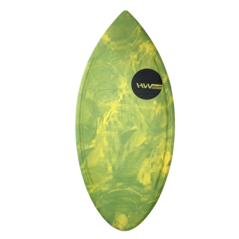 Billig HW-Shapes Hybridskim Epoxyart Green Yellow Skimboard