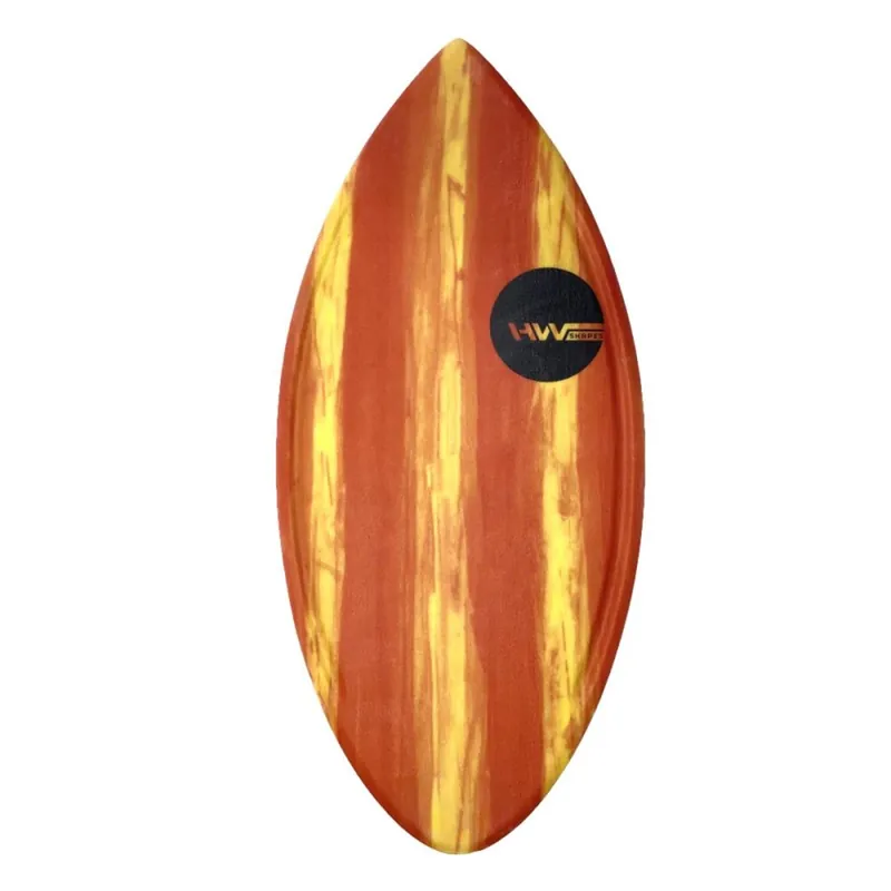 Heißes Angebot HW-Shapes Hybridskim Epoxyart Red Yellow Striped Skimboard