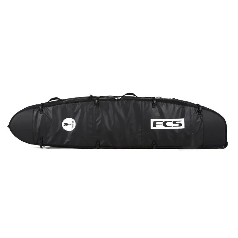 Rabatt FCS Boardbag Travel 2 Wheelie Long Board 9‘2" Black/Grey
