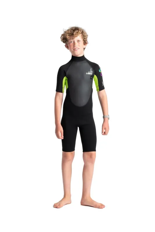 Heißes Angebot C-Skins Element 3/2 mm Junior Unisex Shorty Neoprenanzug Black Lime JMS (6)