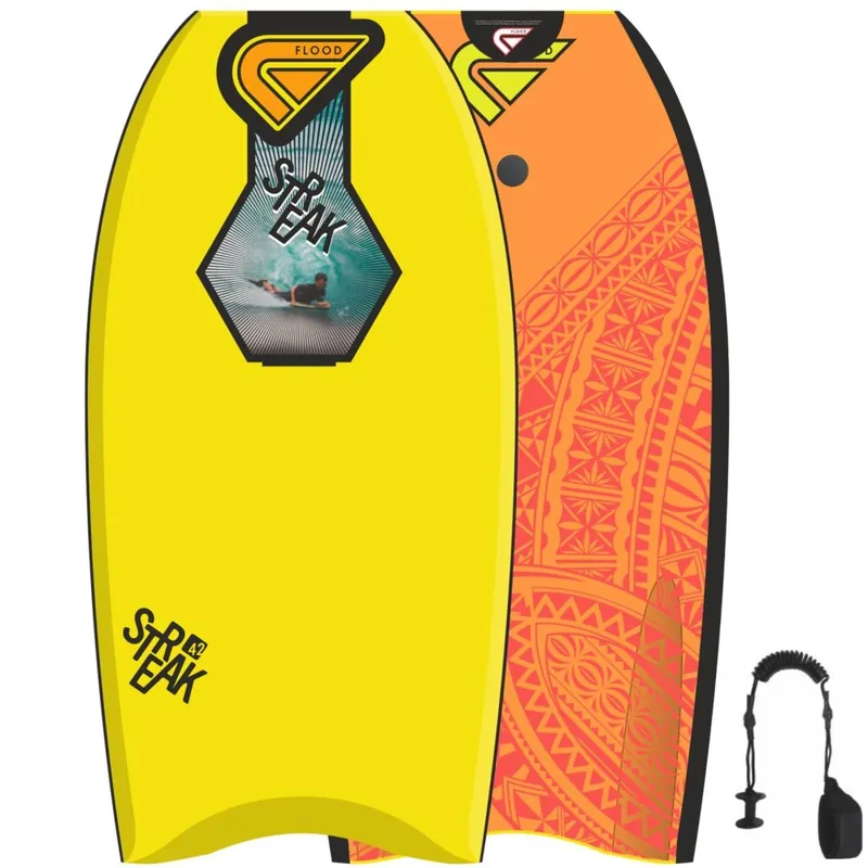 FLOOD Bodyboard Streak 42 Yellow Orange Maori Finale Aktion