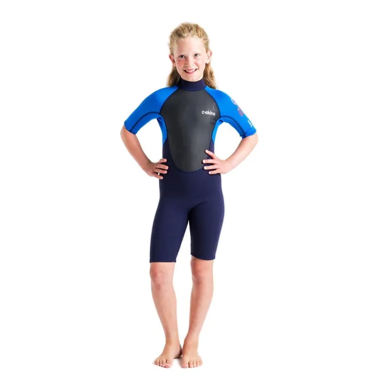 Neue Ware C-Skins Element 3/2 mm Junior Unisex Shorty Neoprenanzug Slate Cyan Multi JMS (6)