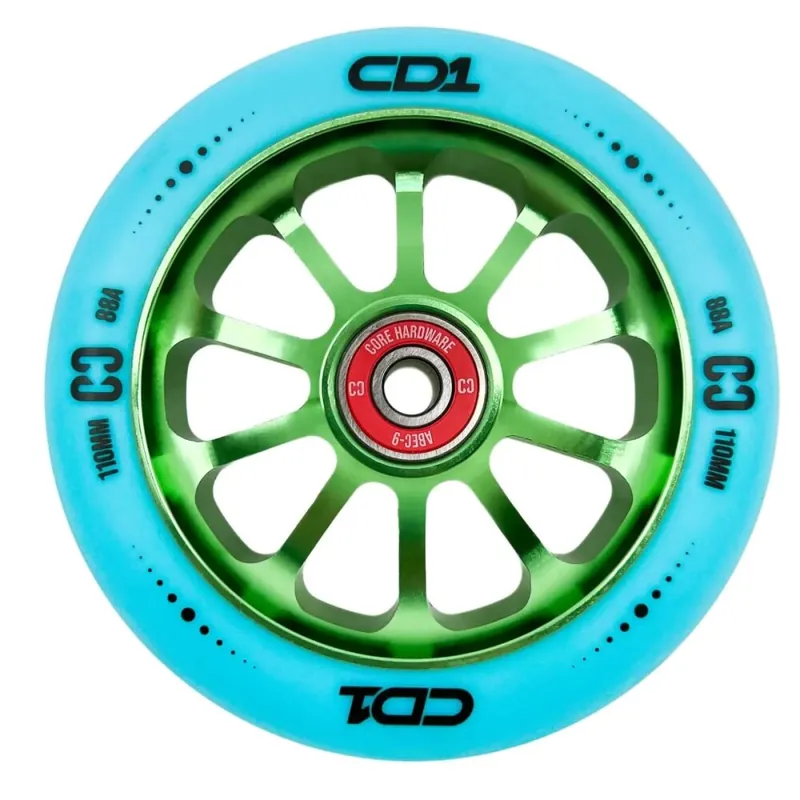 Core CD1 Stunt Scooter Rolle 110mm Blue/Lime Sonderangebot