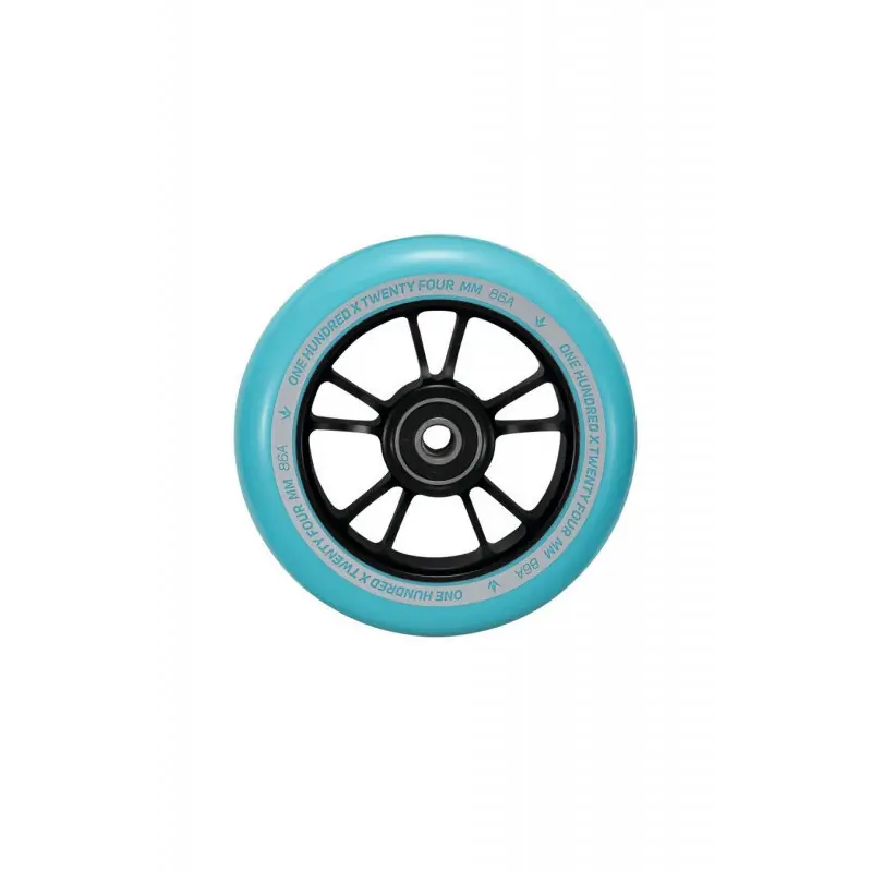 Blunt Scooter Wheels Pack (2) 10 Spokes 100mm Black/ Teal Saisonangebot