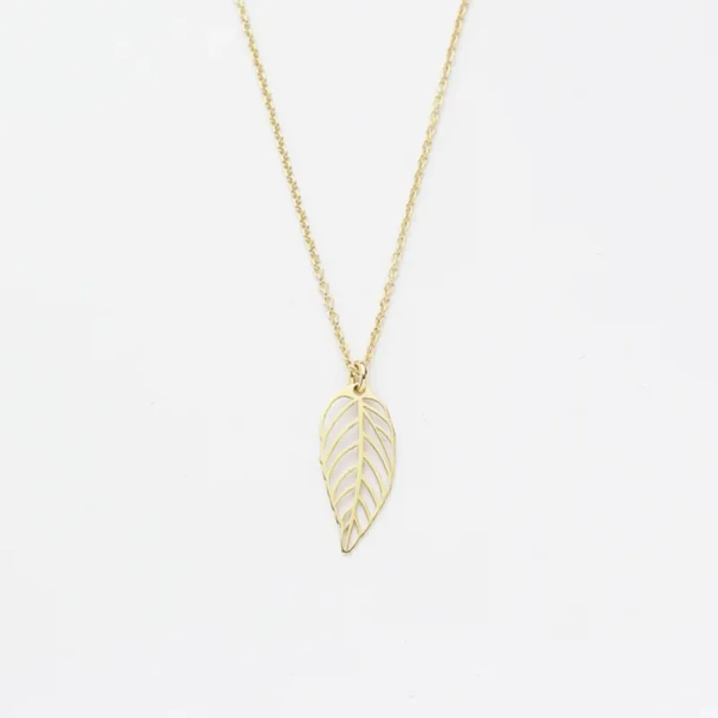 Jewelberry Kette Cut Out Leaft vergoldet Preisknaller