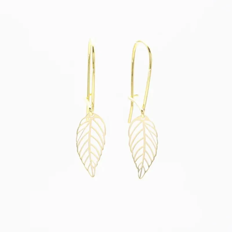 Jewelberry Ohrringe Cut Out Leaf vergoldet Beliebt