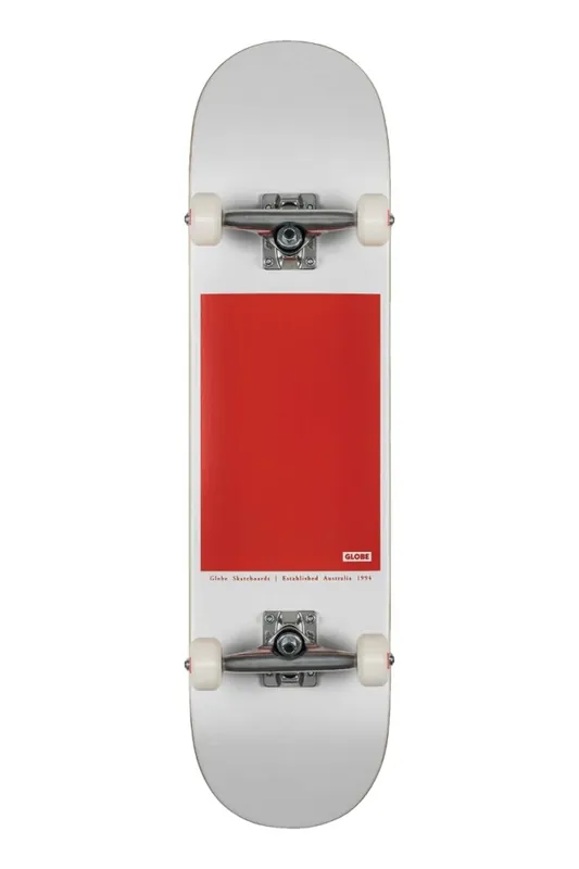 Globe G0 Block Serif 8.0 White Red Skateboard Schnäppchen