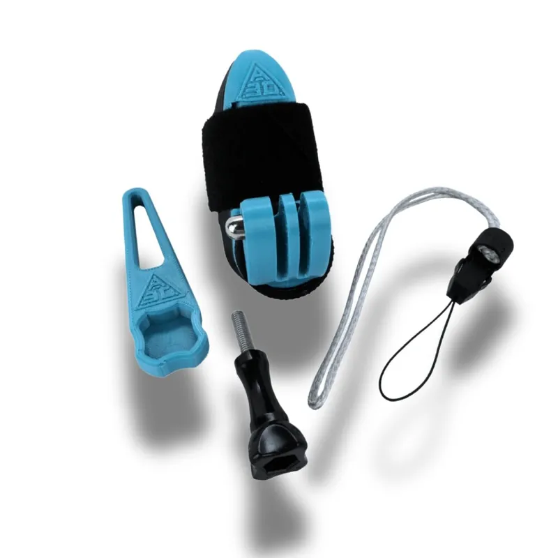 Neue Kollektion A3D Tubemount Actioncam Halterung Wingfoil und Surf Blue