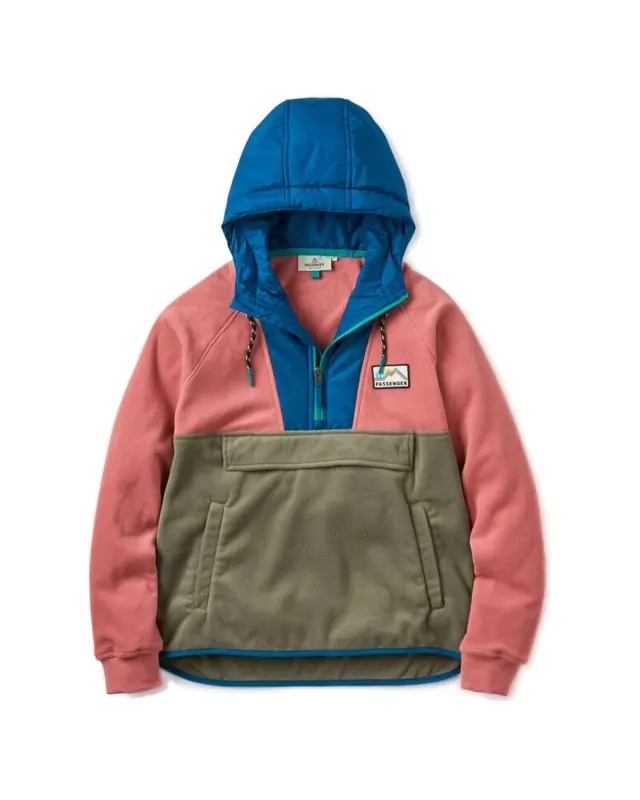 Passenger Clothing Alexander Recycled Polar Hooded Fleece Dusty Rose Expressversand