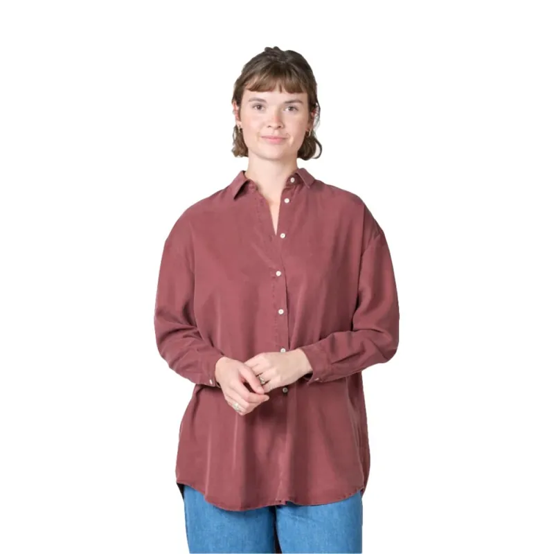 Klitmoller Collective Ofelia Lyocell Shirt Burgundy Letzte Chance