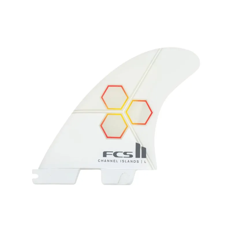 Neu FCS 2 Channel Island Performance Core Tri Fin Set (L) White/Flame